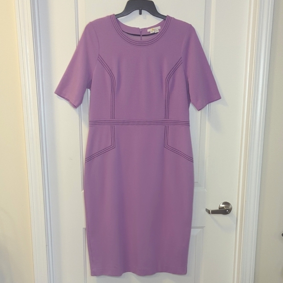 Boden Purple Fitted Ponte Dress Contrast Stitching Plus Size 16/18 - Picture 7 of 16